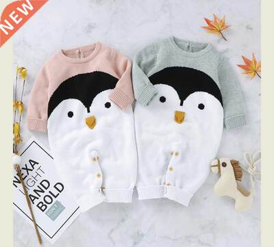 Baby Autumn Clothing Newborn Baby Boy Girl Knit Romper pengu