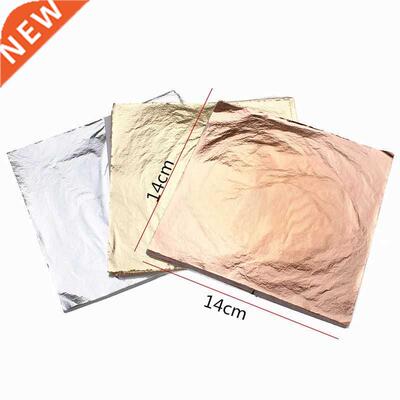 100pcs 14cm Imitation Gold Sliver Copper Leaf Leaves Metal S