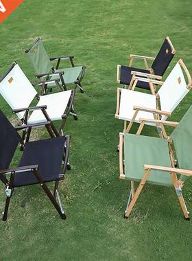 Portable Wood Camping Folding Chair With Storage Bag Outdoor