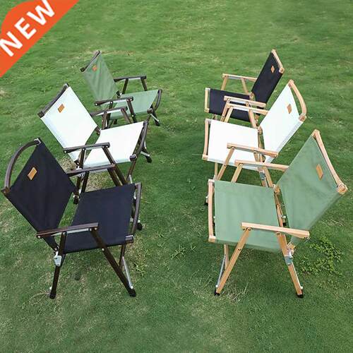 Portable Wood Camping Folding Chair With Storage Bag Outdoor