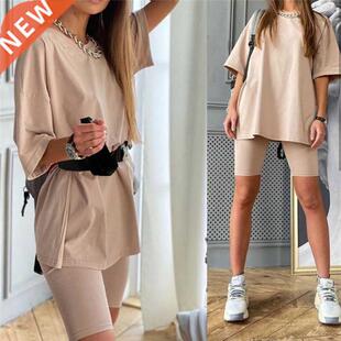 Casual Solid Outfits Women's Two iece Suit With Belt Home L