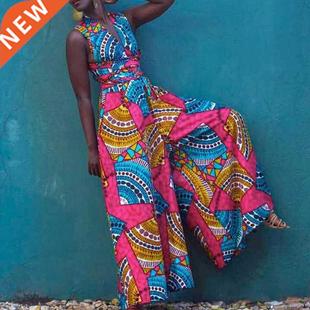 2020 New African Clothes Jumpsuit Multi-Wear Style Wide Leg