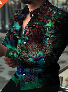 2022 Spring Men's Printed Hawaii Casual irts Brand Sreetwe