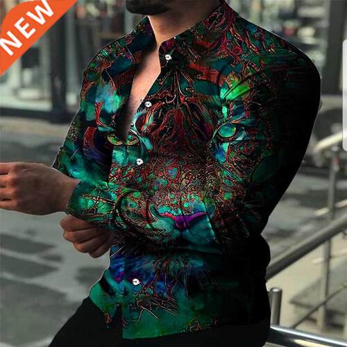 2022 Spring Men's Printed Hawaii Casual irts Brand Sreetwe