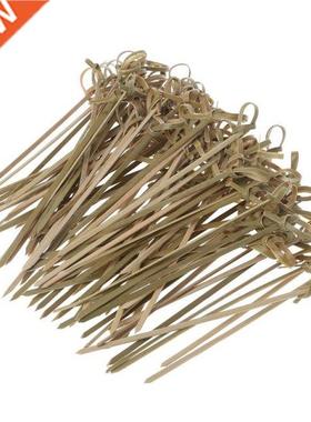 100Pcs Disposable Bamboo Tie Knotted Skewers Twied Ends Co