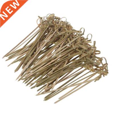 100Pcs Disposable Bamboo Tie Knotted Skewers Twied Ends Co