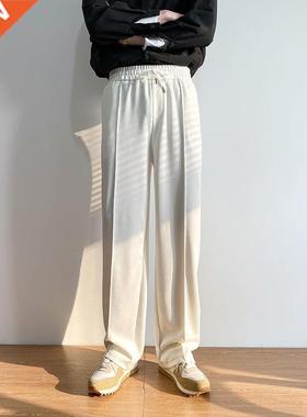 2022 Men's High-quality Casual Pants Solid Color Elastic Wai