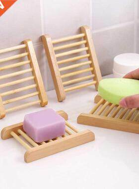10PCS Portable Soap Dishes Natural Wood Soap Tray Holder Dis