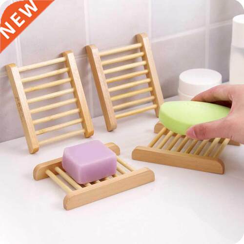 10PCS Portable Soap Dishes Natural Wood Soap Tray Holder Dis