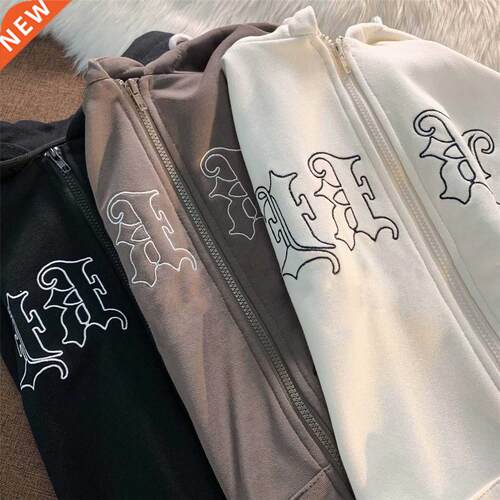 Oversized Retro Sreetwear Letter Printing Sweatirts Vintag