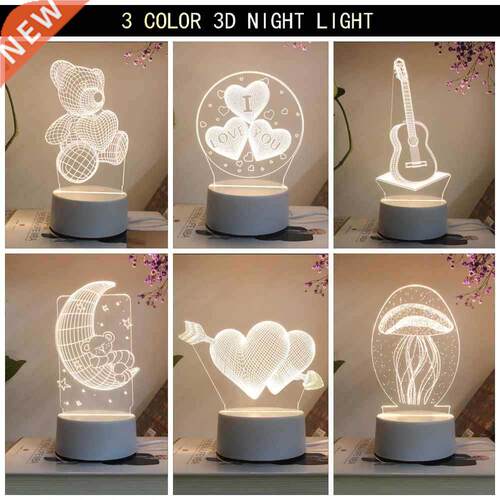 New Acrylic The neon lights D stereo Night light Small tabl