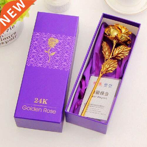 24k Gold Foil Plated Rose Gold Leaf Rose Wedding Supplies