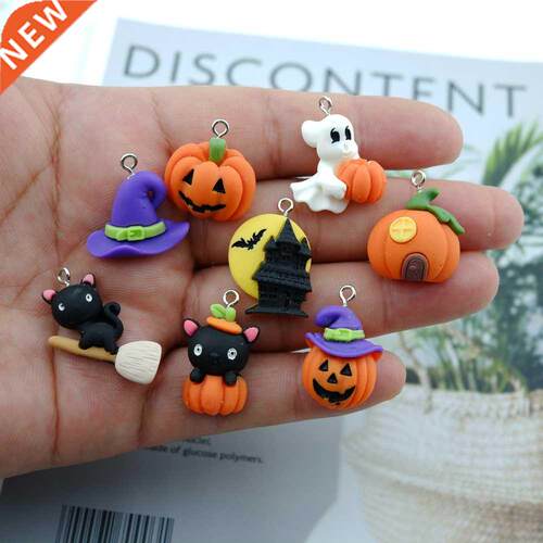 Pumpkin Halloween Sets Resin Charms for Earring Key Chain