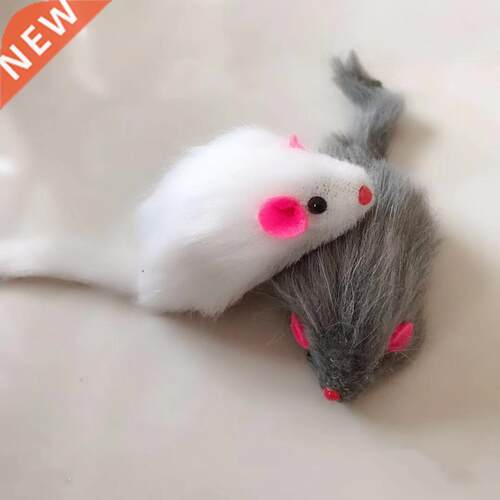 5Pcs False Mouse Cat Pet Toys Cat Long-haired Tail Mice With