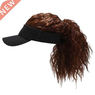 Women Fake Flair Hair Visor Sun Hat Newest Novelty Baseball