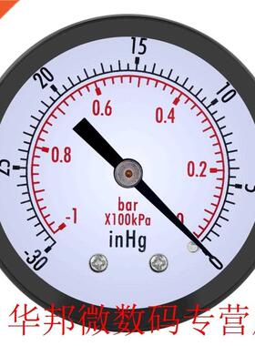 Mini Pressure Gauge 0~-30inHg 0~-1bar 50mm Mini Dial Air Vac
