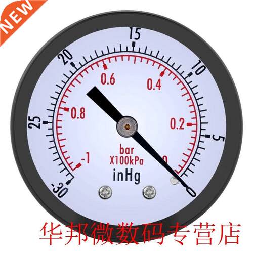 Mini Pressure Gauge 0~-30inHg 0~-1bar 50mm Mini Dial Air Vac
