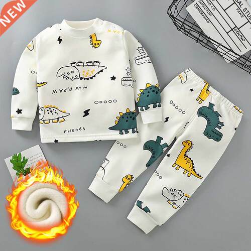 Autumn Winter Plus Velvet Children	s Clothing Sets fo