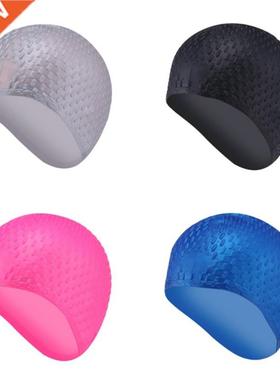 1PC Men Women Silicone Rubber Swimming Cap 3D Ergonomic Desi