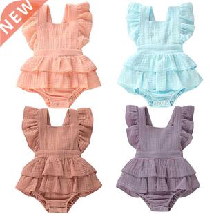 Citgeett Summer Solid 0-24M Newborn Baby Girl Clothes Ruffle