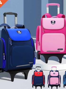 High capacity Student School bag Rolling Backpack kids Troll