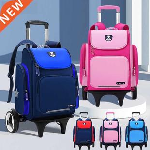 High capacity Student School bag Rolling Backpack kids Troll