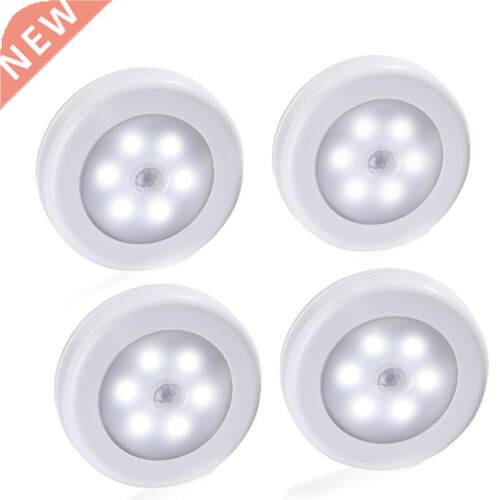 4pcs Body Motion Sensor 6 LED Wall Lamp Night Light Inductio