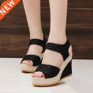 2021 New Fashion Wedge Sandals Women Summer Open Toe Fish He