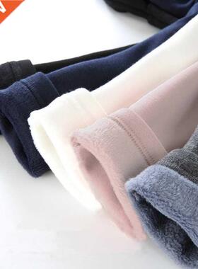 2021 girls' pants, children's winter thickened warm trousers