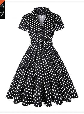 Retro Rockbilly Vintge Prty dresses50年代复古风波点连衣裙
