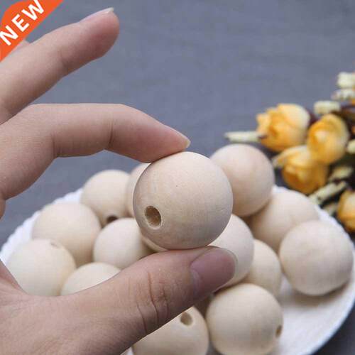 3/5/10pcs 30mm Round Wood Spacer Strip Wooden eads DIY