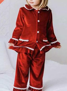 2022 Red Christms Bby Boy Girl Wrm Fmily Pyjms Sets Go