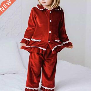 2022 Red Christms Bby Boy Girl Wrm Fmily Pyjms Sets Go