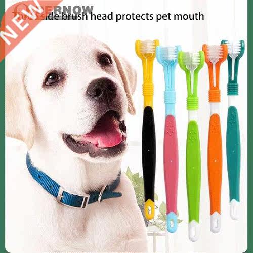 Hot Selling Three Sided Pet Toothbrush Dog Brush Addition