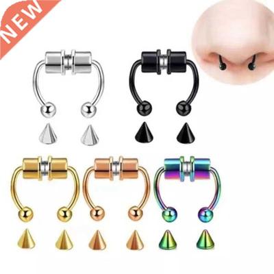 Women Fake Piercing Nose Ring Hoop Septum Non Piercing Nose