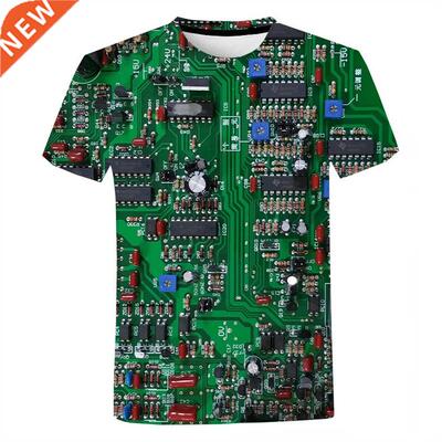 Circuit Board 3D Printed T Shirt Men Women Summer Casual Ele