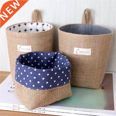 1Pcs Small Sack Desktop Storage Basket Washable Wall