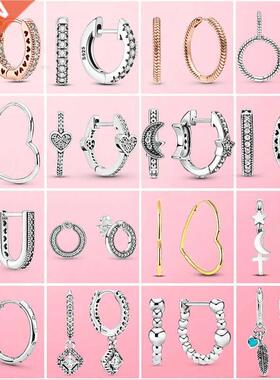 2022 New Koean Silve Eaing 925 Silve Cicle Stud Eain