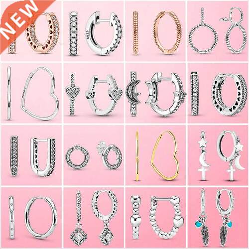 2022 New Koean Silve Eaing 925 Silve Cicle Stud Eain