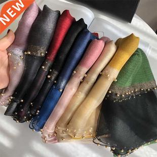 2022 New Summer Silk Scarf For Women Long Size Pashmina Ly