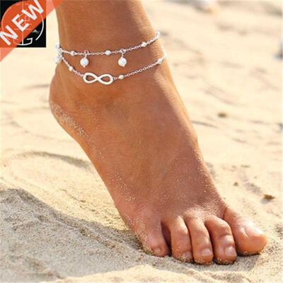 Hot 2PC Retro Pel Het Infinity Ankle Anklet Bracelet Set
