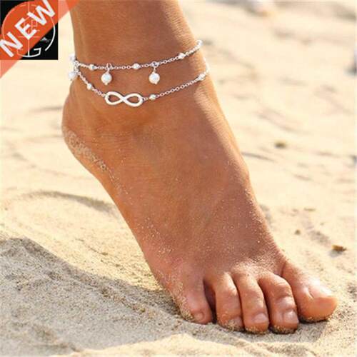 Hot 2PC Retro Pel Het Infinity Ankle Anklet Bracelet Set