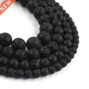 Natural Volcanic Rock Black Lava Stone Beads Loose Spacer Be