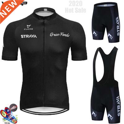 2021 Pro team STRAVA Cycling jersey set bike shorts Quick Dr
