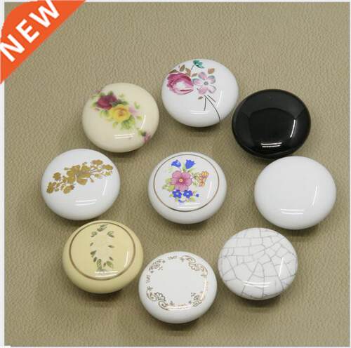 38mm Ceramic Round Single Knobs Cupboard Drawer Pull Kitchen