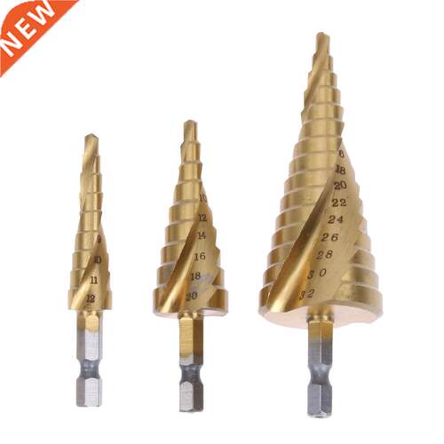 3pcs HSS Titanium Coated Step Drill Bit for 412mm 420mm 432m