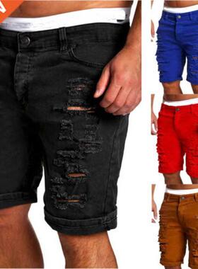 Men's Denim Chino Fashion Shorts Washed Denim Boy Skinny Run