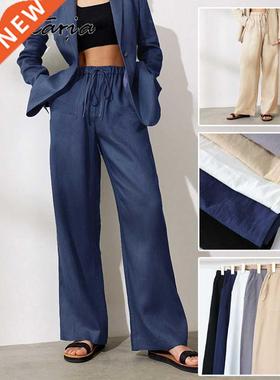 Women's Cotton Pants Gray High Waisted Harem Loose Soft Elas