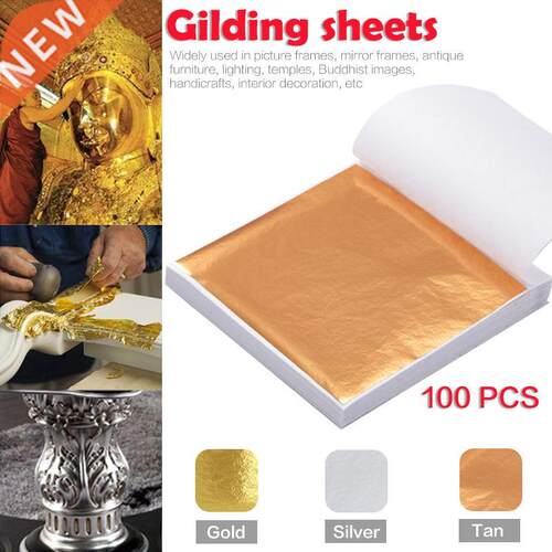 100Pcs Art Craft Design Paper Imitation Gold Sliver Copper