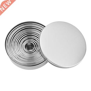 Practical 14pcs Biscuit Cookie Steel Moulds Round Stainless